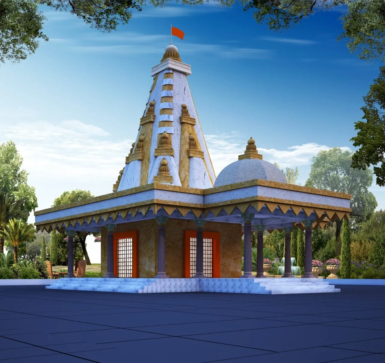 Pioneer Architects — temples 3D elevation