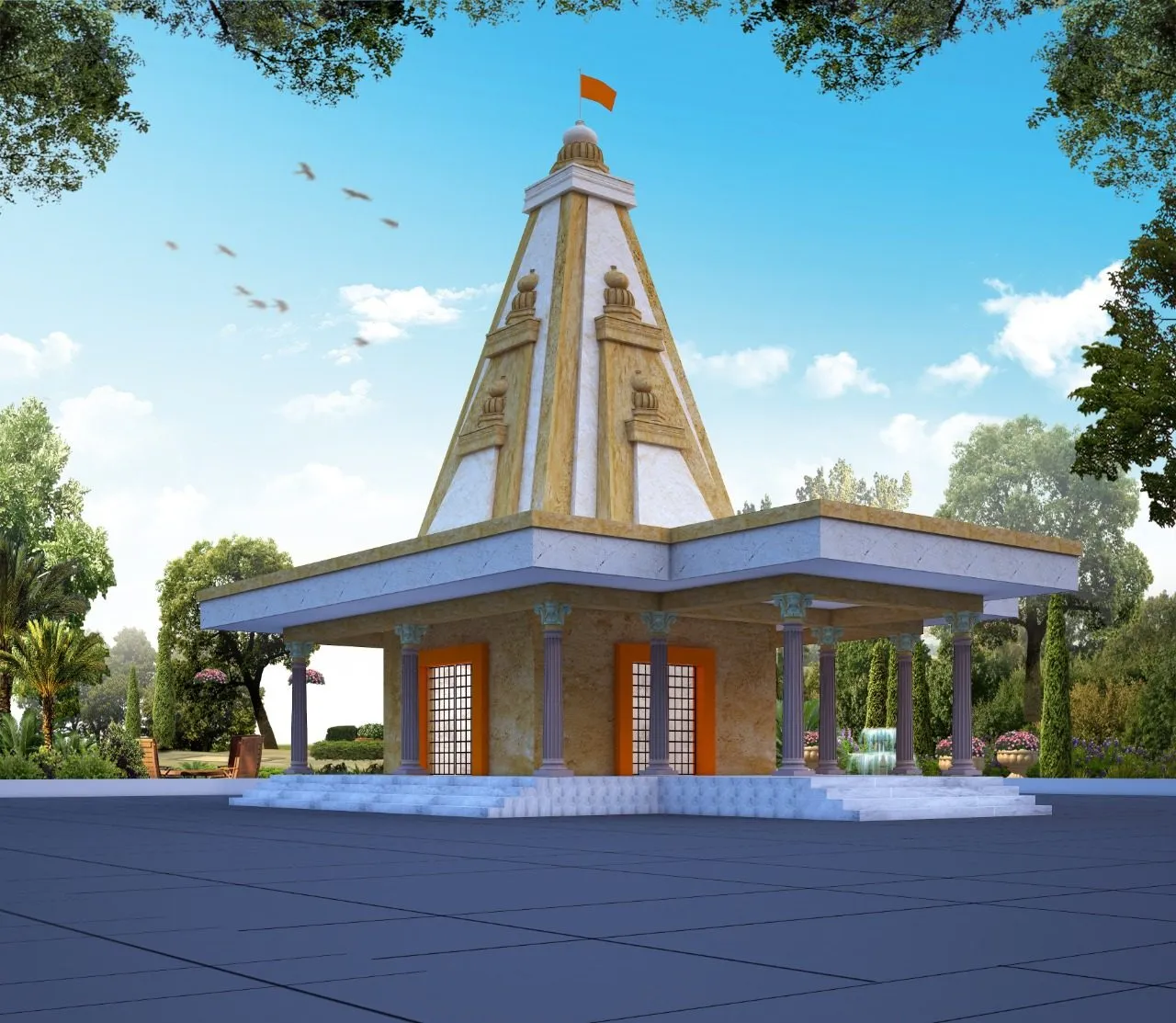 Pioneer Architects — temples 3D elevation