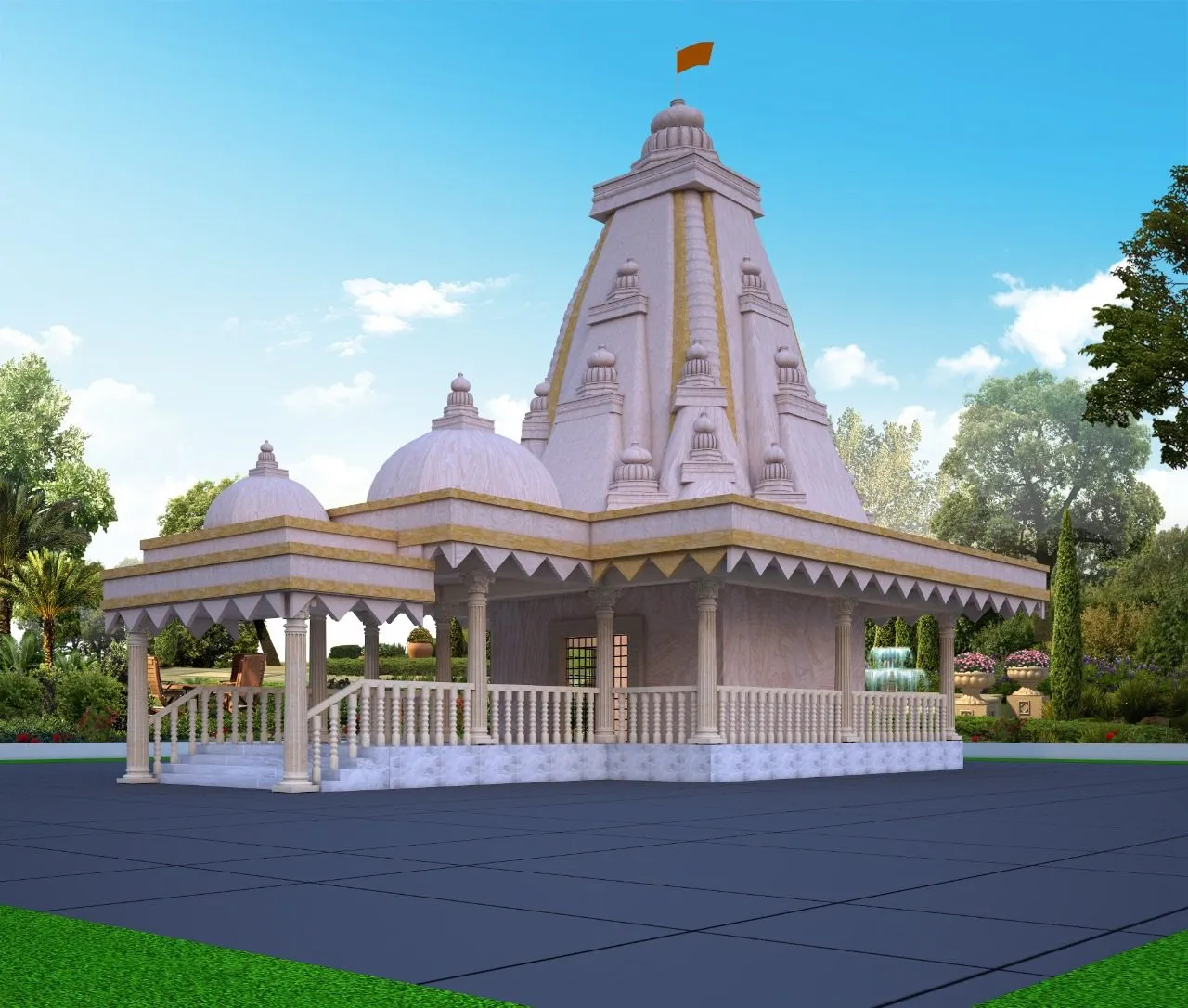 Pioneer Architects — temples 3D elevation