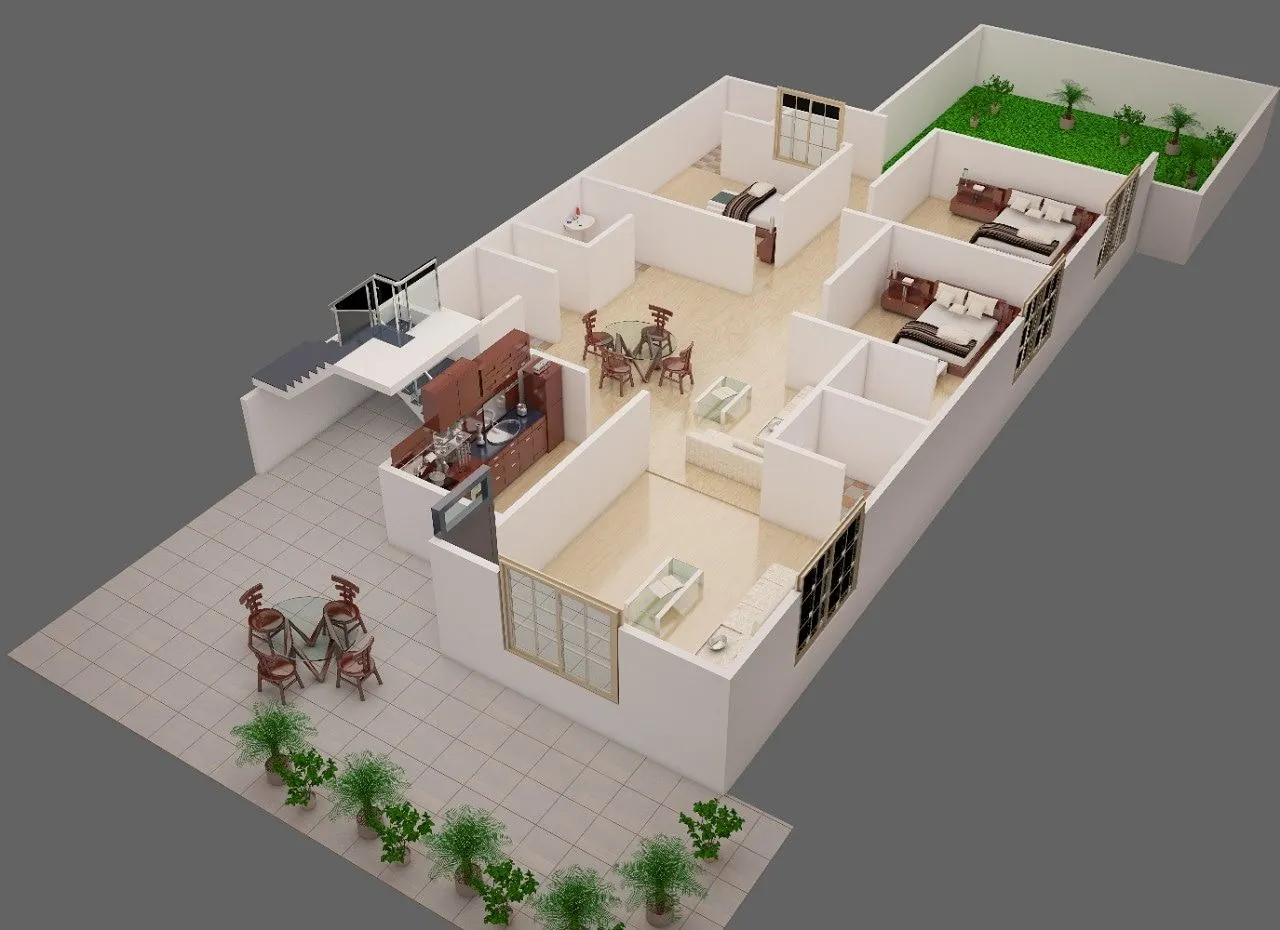 Pioneer Architects — plan 3D elevation