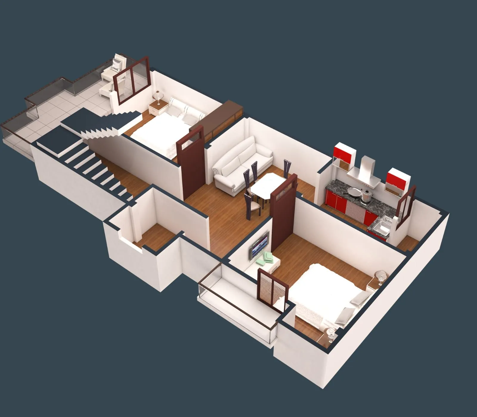 Pioneer Architects — plan 3D elevation